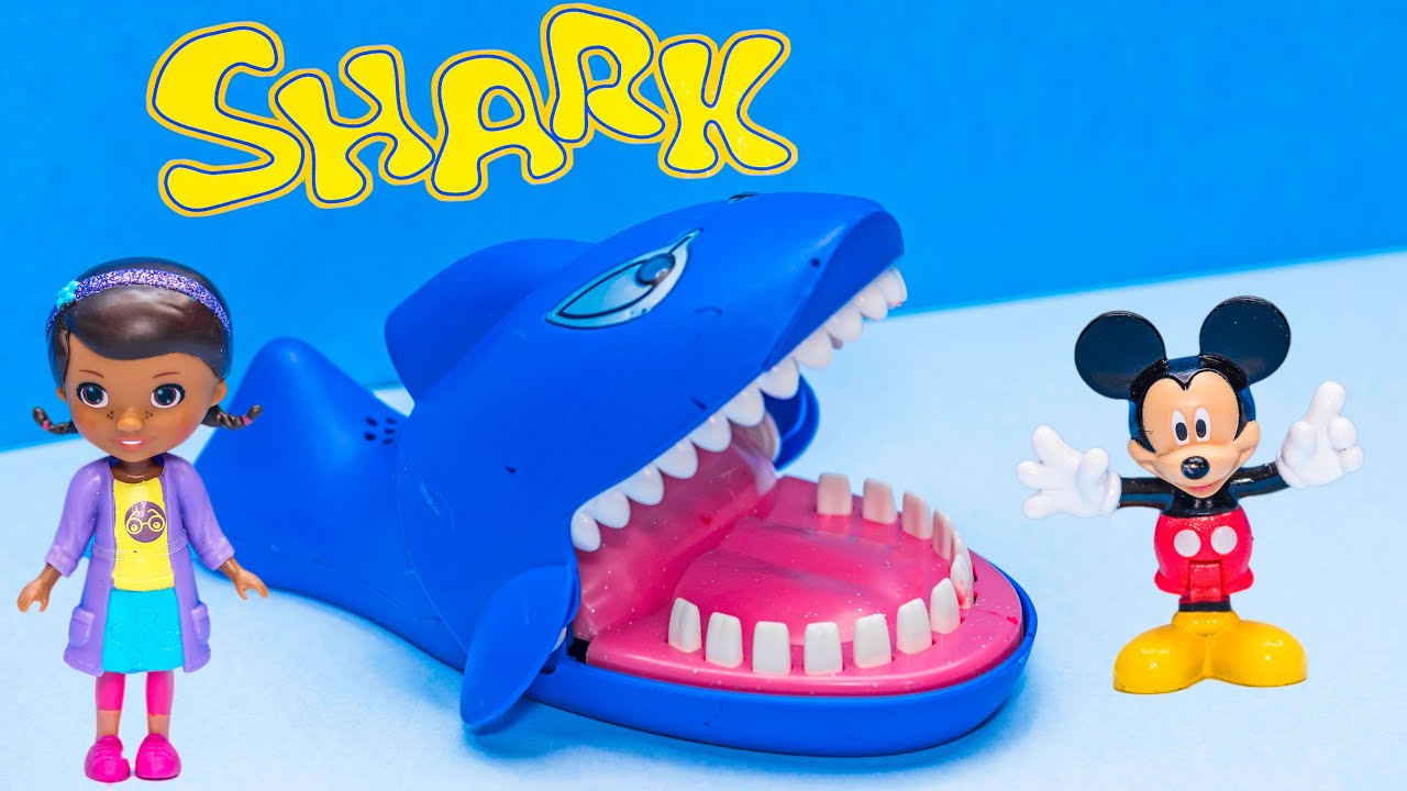 Playing the Shark Tooth Game with Doc McStuffins versus Mickey Mouse