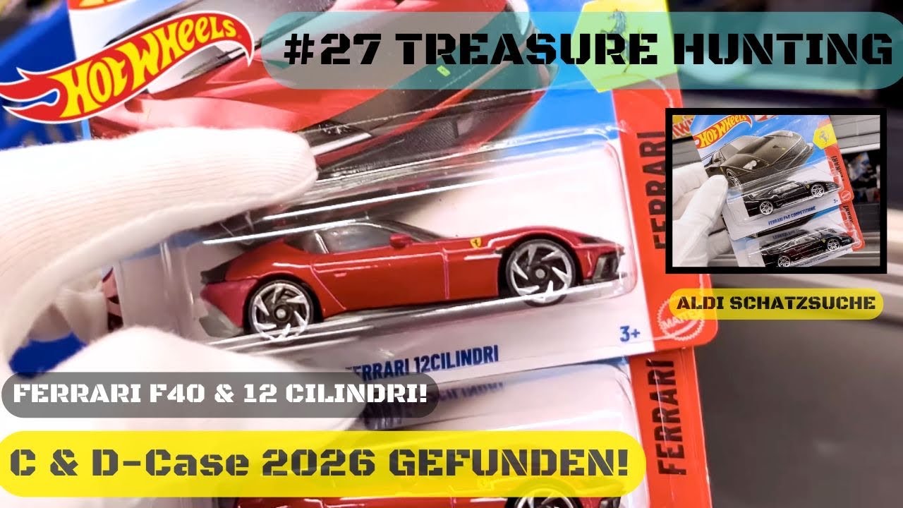 Hot Wheels C & D-CASE 2026 GEFUNDEN 🖤 Ferrari F40 Treasure Hunting im ALDI 🏴‍☠️