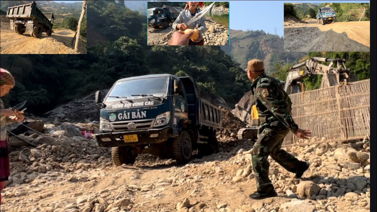 cầu CHỐNG TÀU.rất nhanh đã chở xong vật liệu móng 1.dốc cao quá nguy hiểm tý xuống vực @vituyen3657