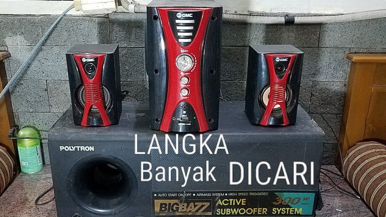 TES & CARA SAMBUNG SUBWOOFER POLYTRON PSW 300+SPEAKER BLUETOOTH MULTIMEDIA.