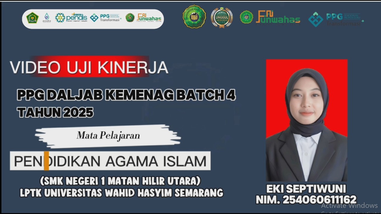 VIDEO UKIN PPG DALJAB KEMENAG Mapel PAI BATCH 4 2025 LPTK UNWAHAS Eki Septiwuni_254060611162