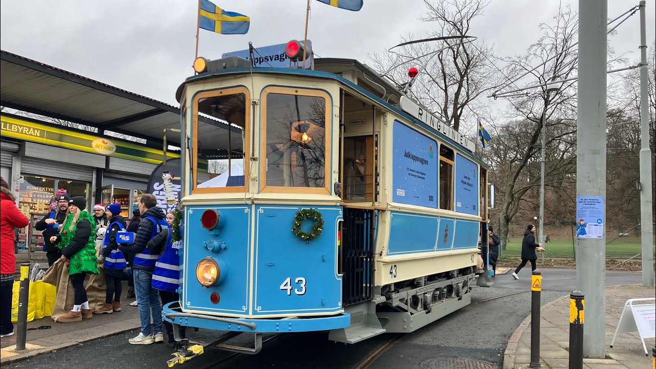 Spårvagnar runt om i Göteborg + julklappsvagnen, 7 december 2024.