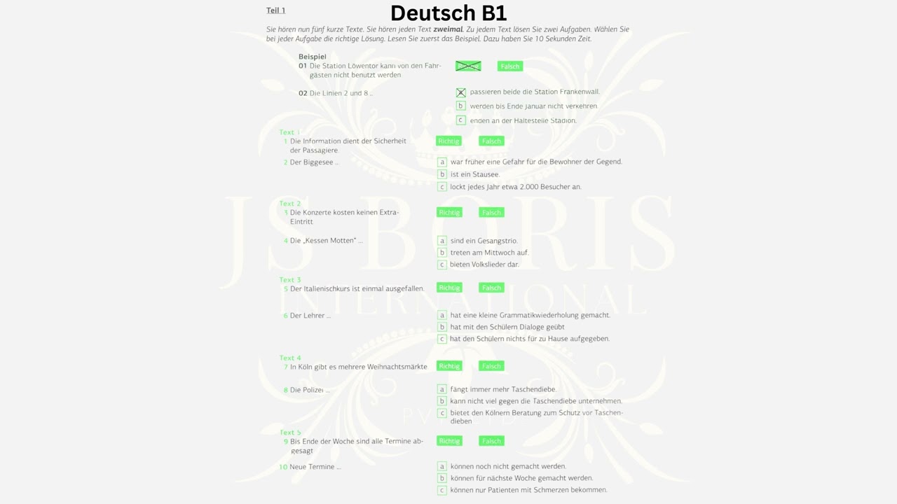 Hören Goethe B1 2024-2025 Latest pattern #goetheb1hören #goetheb1 #b1hören