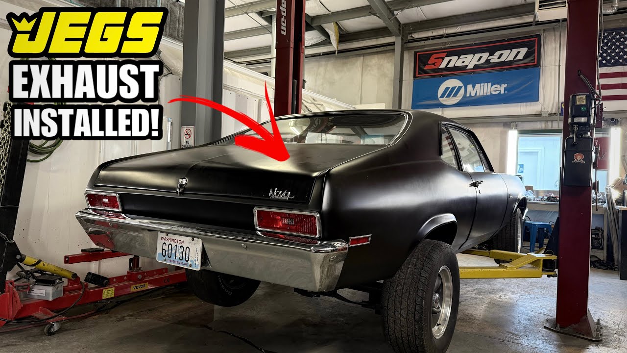 NEW JEGS EXHAUST FOR THE 1970 CHEVY NOVA… LOOKS SO GOOD! 