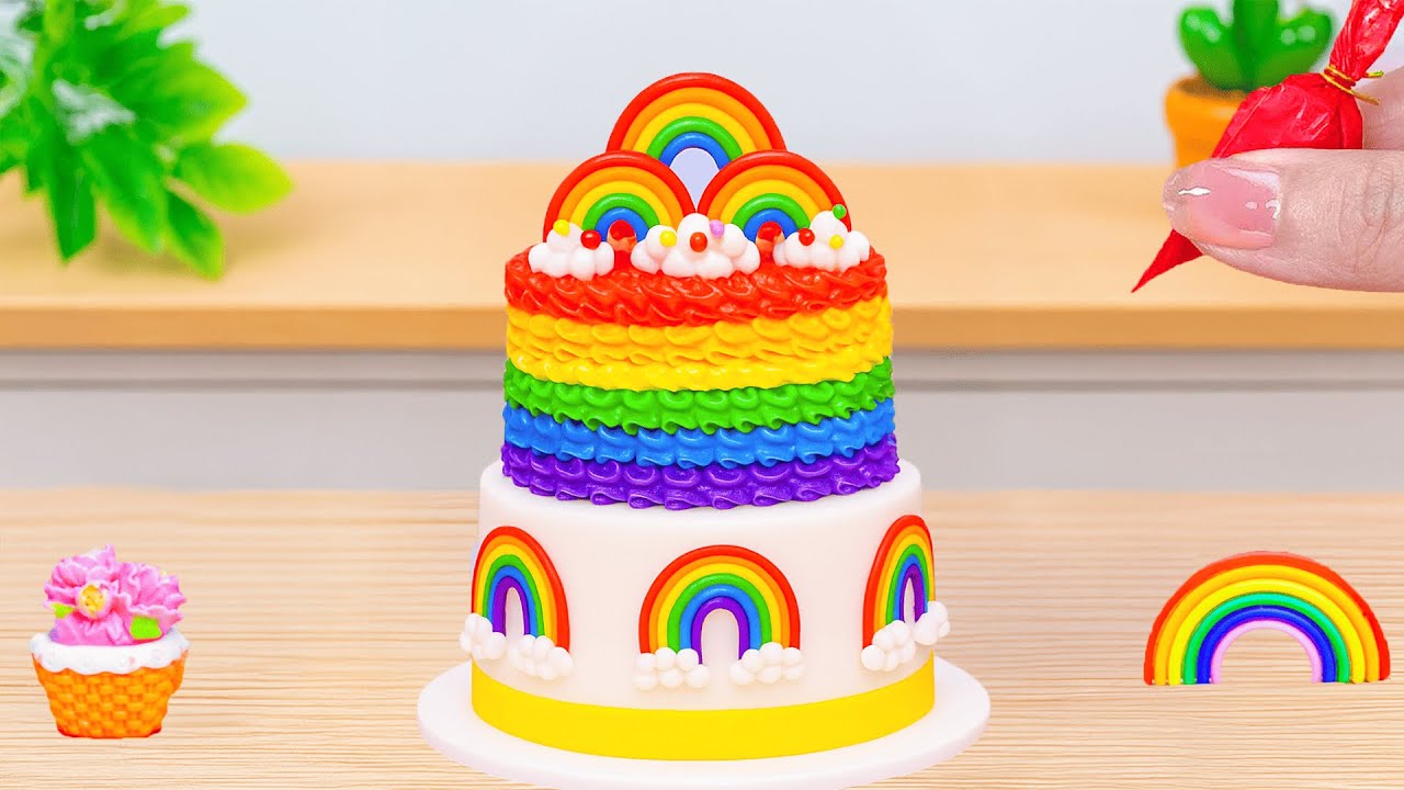 💞Rainbow Ice Cream Ideas💞How To Make Fun & Easy Mini Rainbow Cake🌈HT Mini Cakes