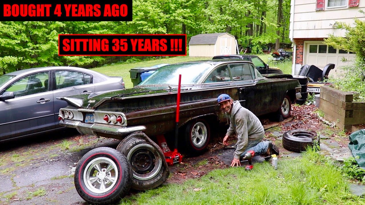 Chevrolet Impala 1960 года, простоявший 37 лет - найден и спасен - захвачен двигатель?