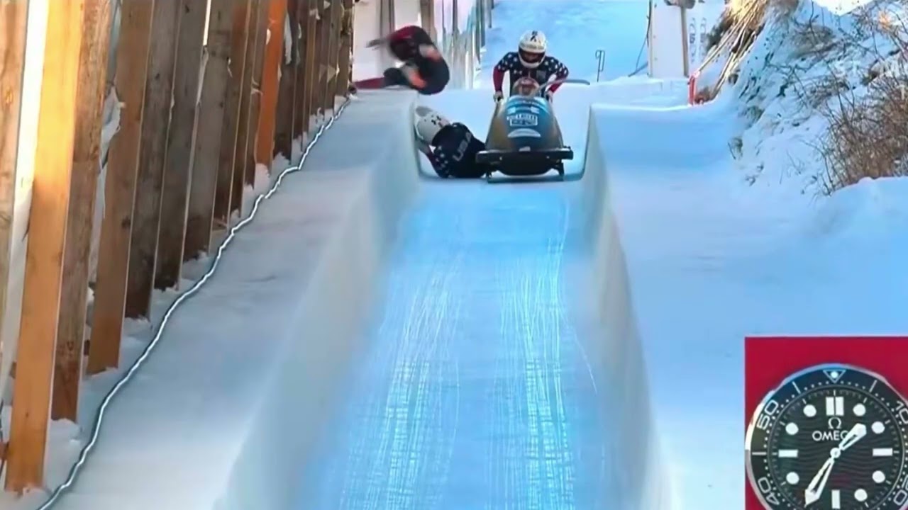 US bobsled team took a tumble today #Shorts #reddit #funny #viral