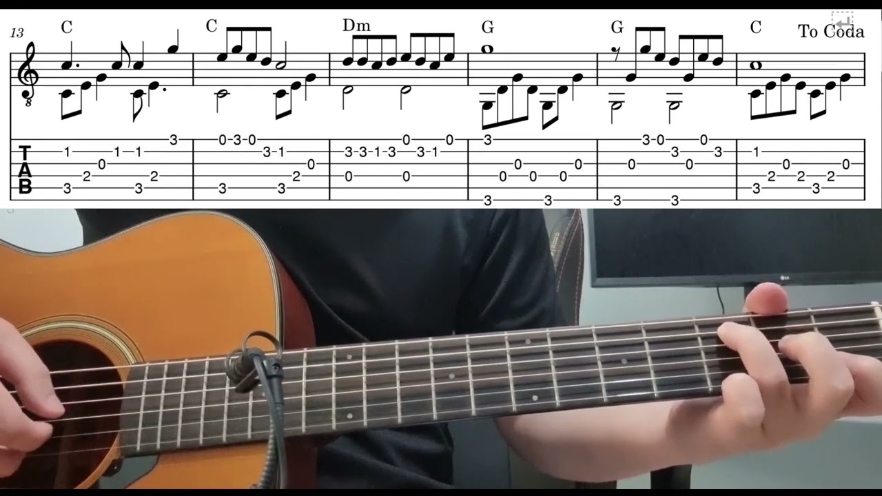 你怎麼說 (鄧麗君) - 指彈吉他谱 Ni Ze Me Shuo (Teresa Teng) - Easy Fingerstyle Guitar Playthrough Lesson Tabs