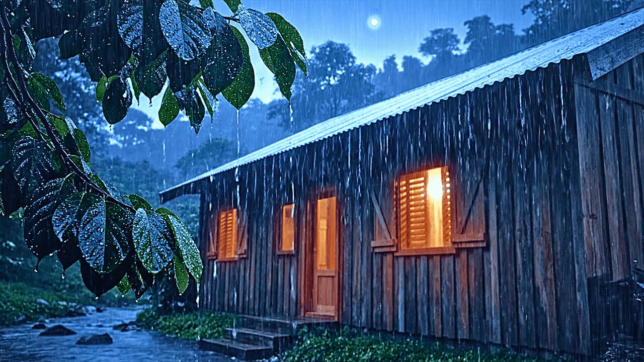 Rain Sounds for Deep Sleeping and Calm Your Mind | Heavy Rain and Powerful Thunder for Perfect Sleep