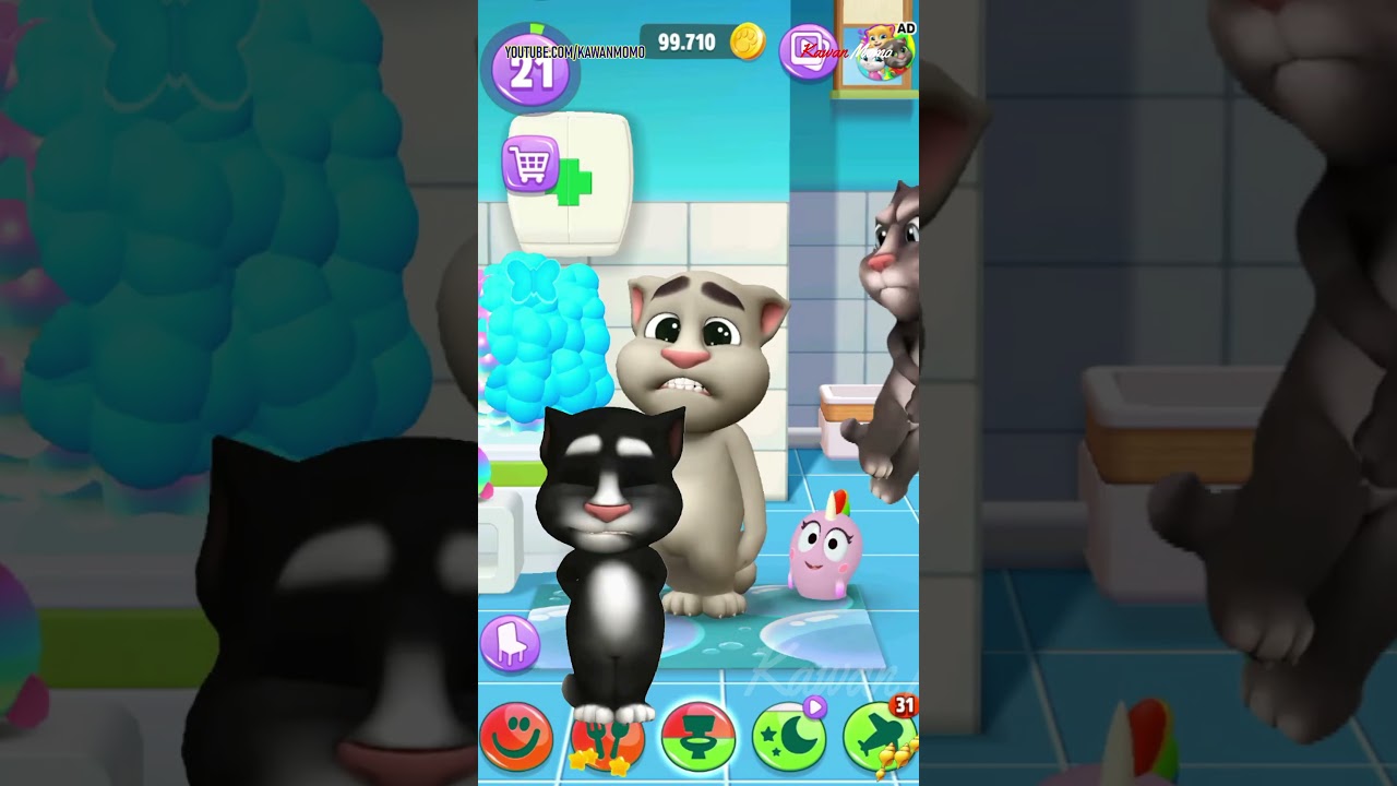 My Talking Tom 2 Funny Videos || My Talking Tom 1 Scream Again To Pee in Toilet Bathroom