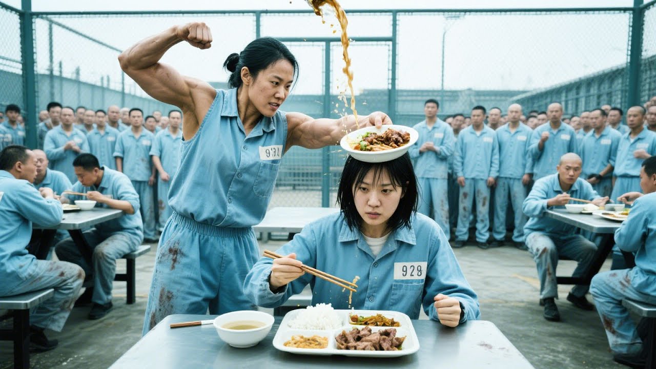 Female prison bully picks on a newcomer —The kung fu girl steps in and floors her in one strike.