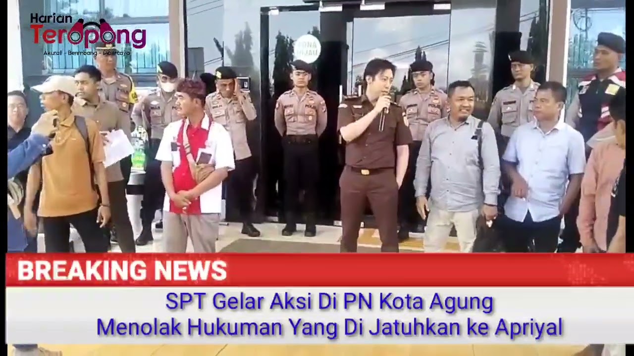 SPT Gelar Aksi Di PN Kota Agung, Menolak Hukuman Yang Di Jatuhkan ke Apriyal