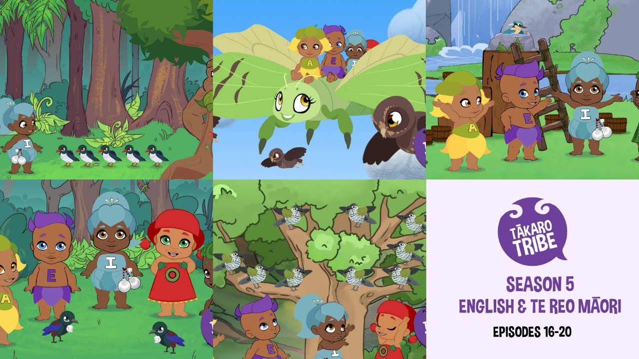 Episodes 16-20 | Tākaro Tribe Season 5 | English & Te Reo Māori | Learn Te Reo Māori | Kids Cartoon
