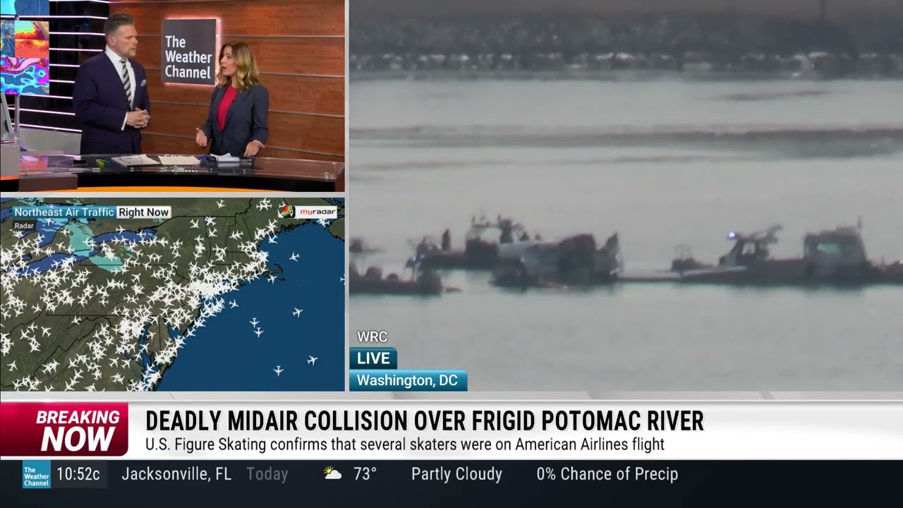 Justin Michaels Reports: Passenger Plane and Military Helicopter Collide Over Potomac River