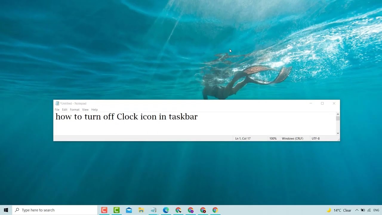 How to turn off clock icon in taskbar windows 10/11