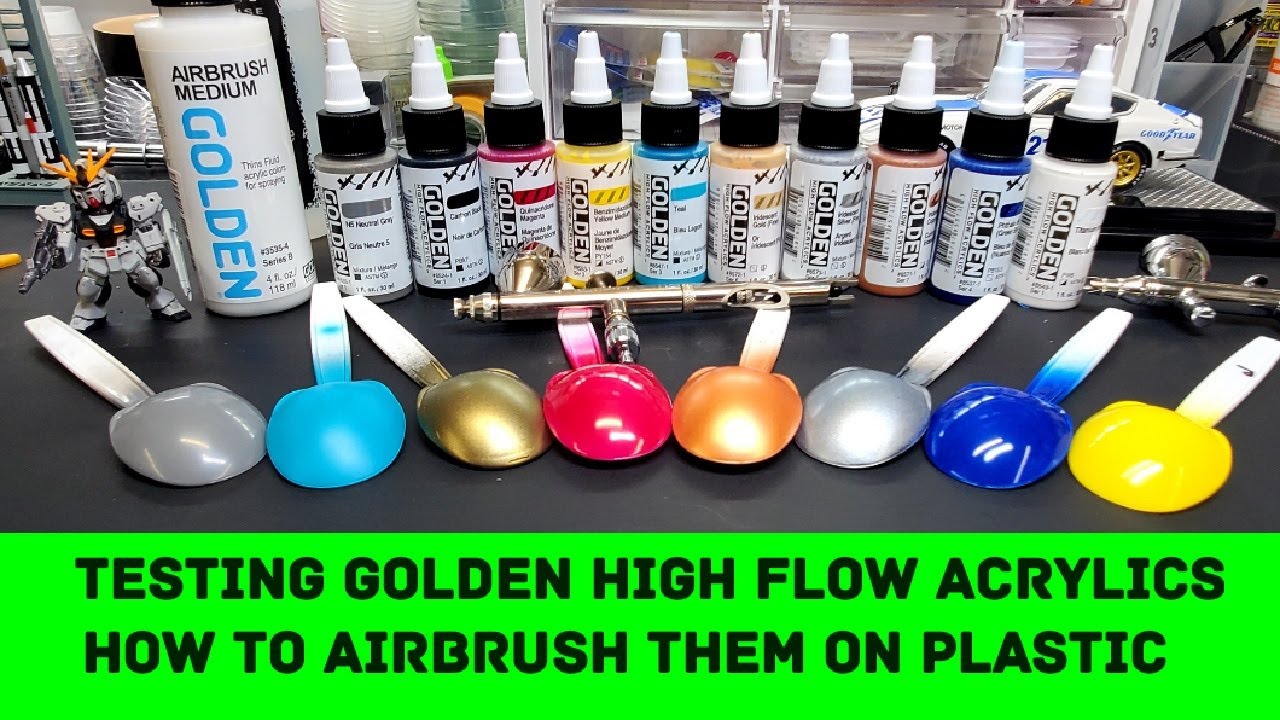 Testing Golden High Flow Acrylics - How To Airbrush Them On Plastic - Nice Paint !!
