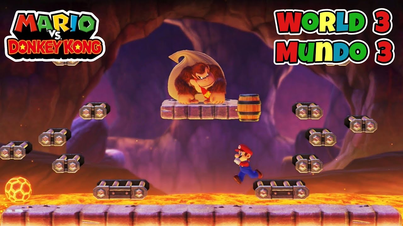 Mario vs Donkey Kong | World 3 Fire Mountain | Mundo 3 Montaña de Fuego 🎮Andy Lo Plays🎮