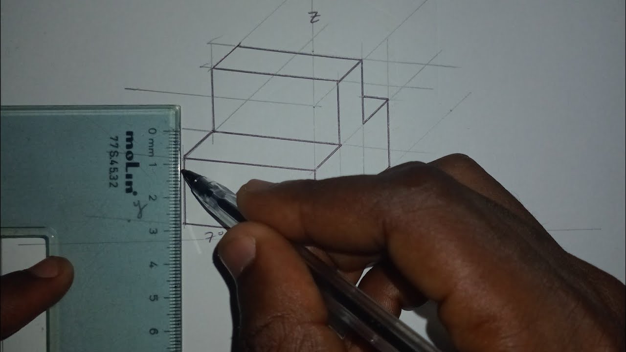 Como representar figura tridimensional em perspetiva axonométrica dimétrica 📏📐