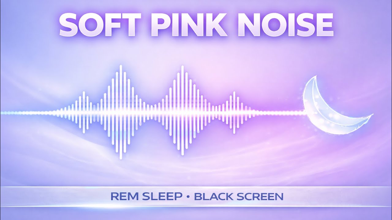 8 Hours Soft Pink Noise 🌙 Black Screen for REM Sleep & Focus
