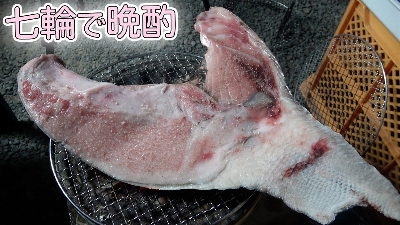 【七輪で晩酌】七輪に乗り切らないマグロのカマは脂がノリノリで美味しすぎた！！