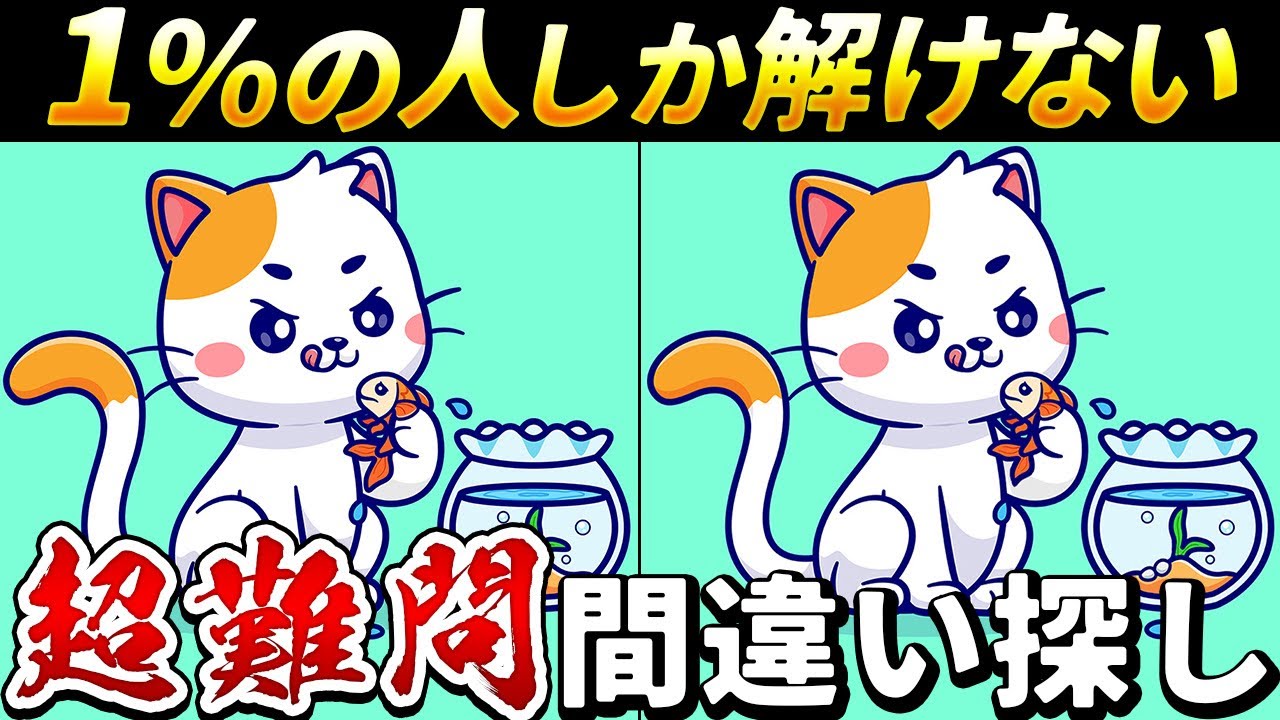 【全問正解したらすごい】最後が激ムズ！難しいけど面白い高齢者向け間違い探しクイズで一緒に認知症予防！【脳トレ】【60代70代】