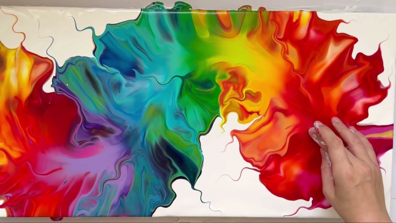 🌈Gorgeous Raindow Acrylic Pouring Tutorial / Dutch Pour Tutorial