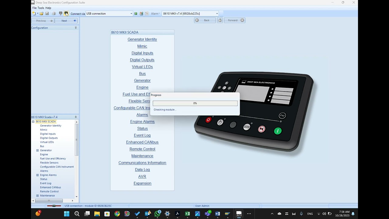 DSE 8610 CONFIGURATION DOWLOAD AND UPLOAD -WRITE