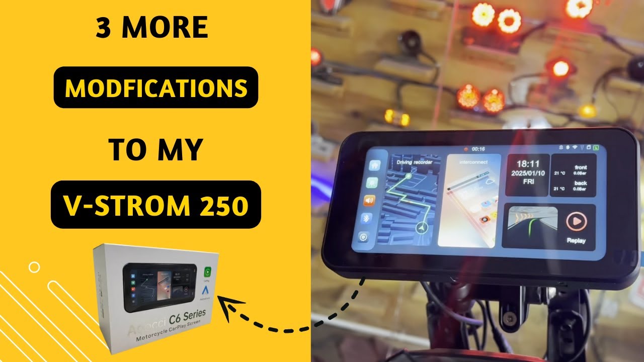 Suzuki V Strom 250 Modifications | AOOCCI C6 PRO Bike Navigation | Modified V Strom 250 for Touring
