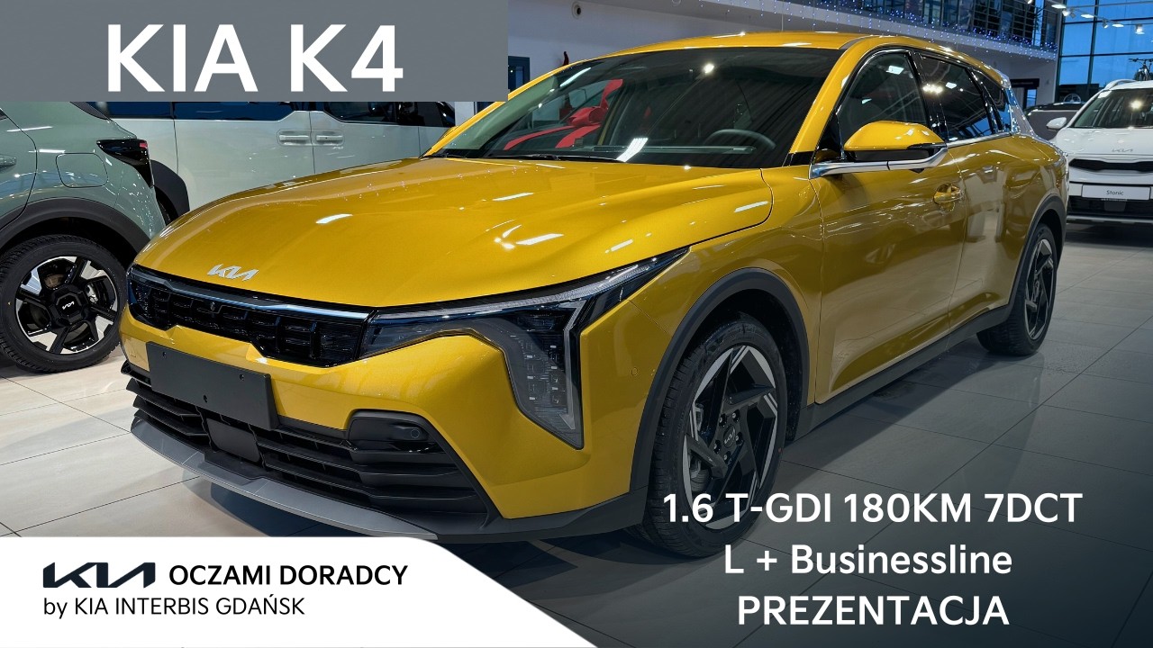 2026 Kia K4 [1.6 T-GDI 180KM 7DCT] wersja L Businessline | kolor: Sparkling Yellow | Prezentacja 4K
