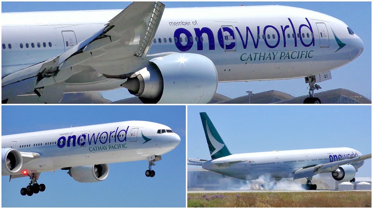 [4K] CATHAY PACIFIC BOEING 777-367(ER) (ONEWORLD LIVERY) LAX ARRIVAL - PLANE SPOTTING