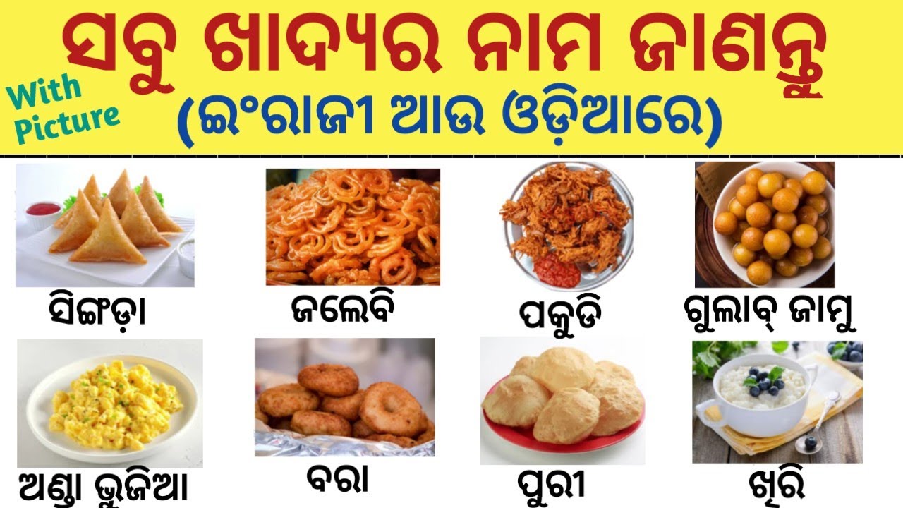 Foods Name In English & Odia With Picture/Food Name English To Odia/Food Vocabulary @MakeEnglish