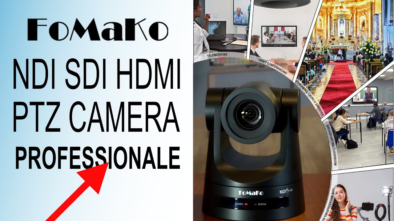 FOMAKO - Camera PTZ IP Professionale - NDI / SDI / HDMI