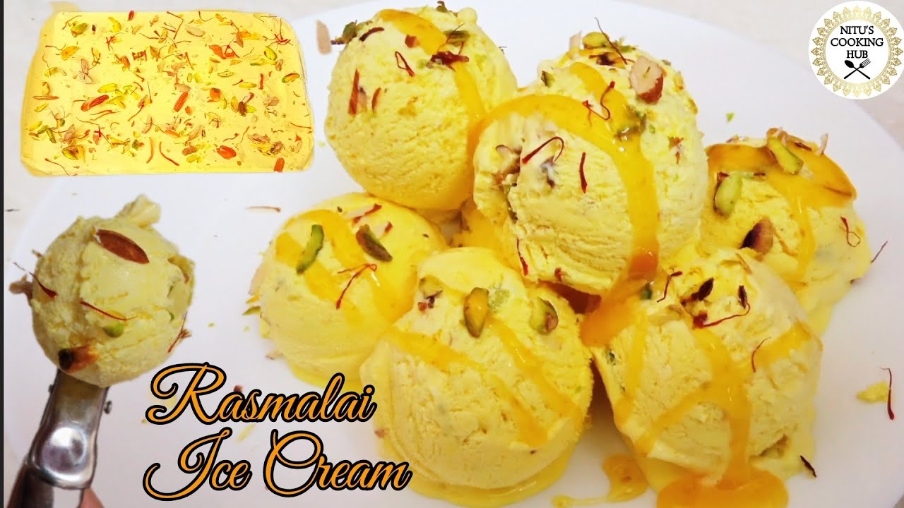 Rasmalai Ice cream | Rabri Ice cream Recipe | Rasmalai Kulfi Ice cream | Homemade Rasmalai Ice cream