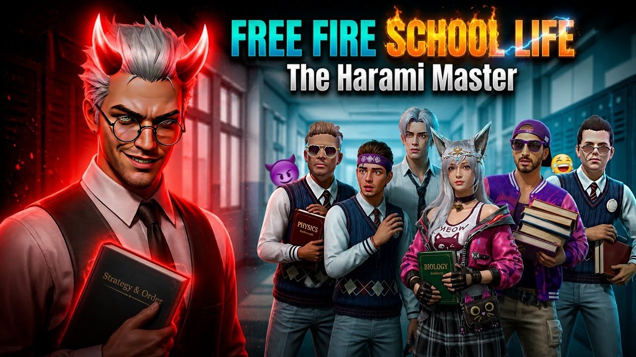Free Fire School Life 🏫😍 | The Harami Master 😈 #freefire #freefiremax 