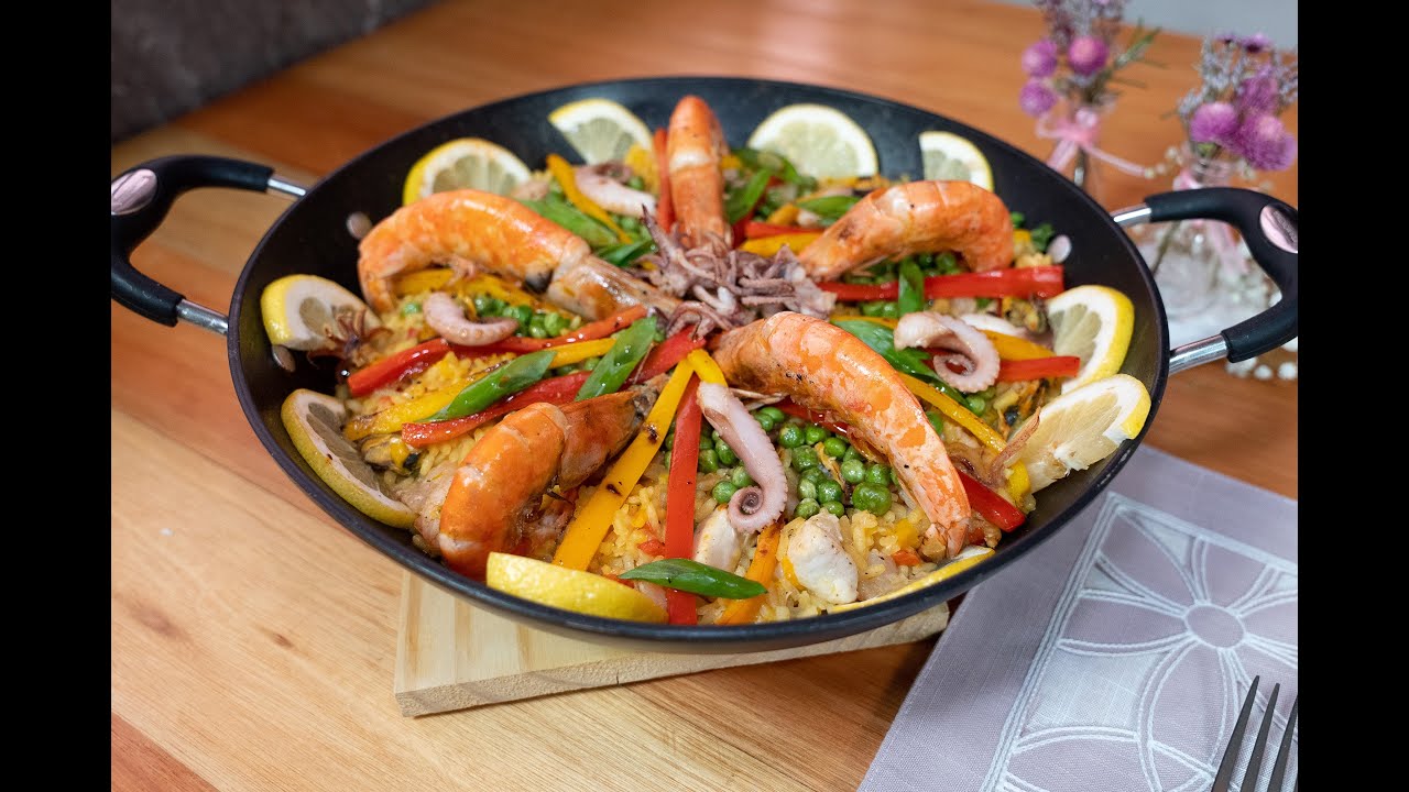 Paella de frutos do mar com Pérola