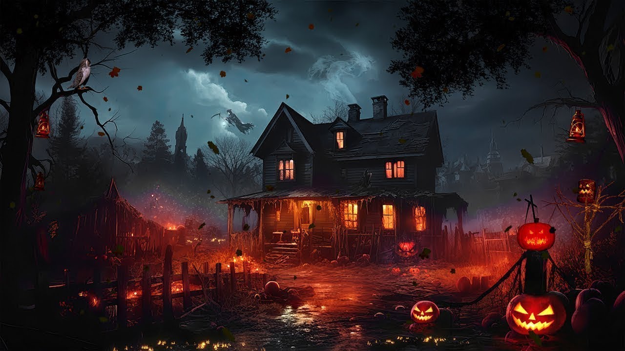 Haunted House Halloween Ambience With Relaxing Scary Sounds, Stranger Crows and Nature Sounds