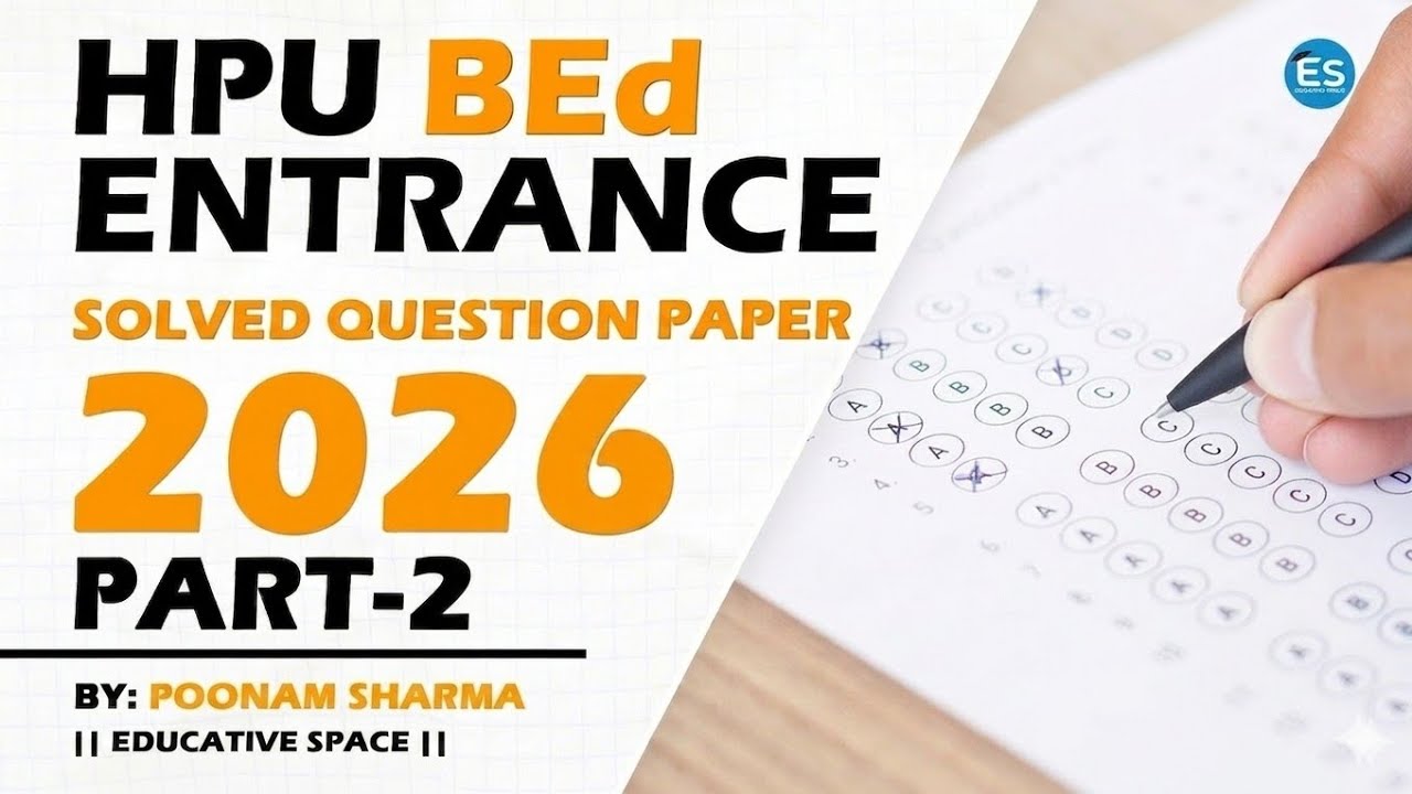 HPU B.Ed. Entrance Exam 2026 Answer Key Part-2 II Grammar II HPU B.Ed. Entrance Exam 2026 Solved
