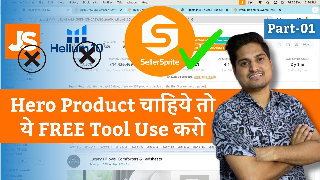 Free Product Research Tool & Chrome Extension For Ecommerce Sellers || SellerSprite Tutorial Hindi