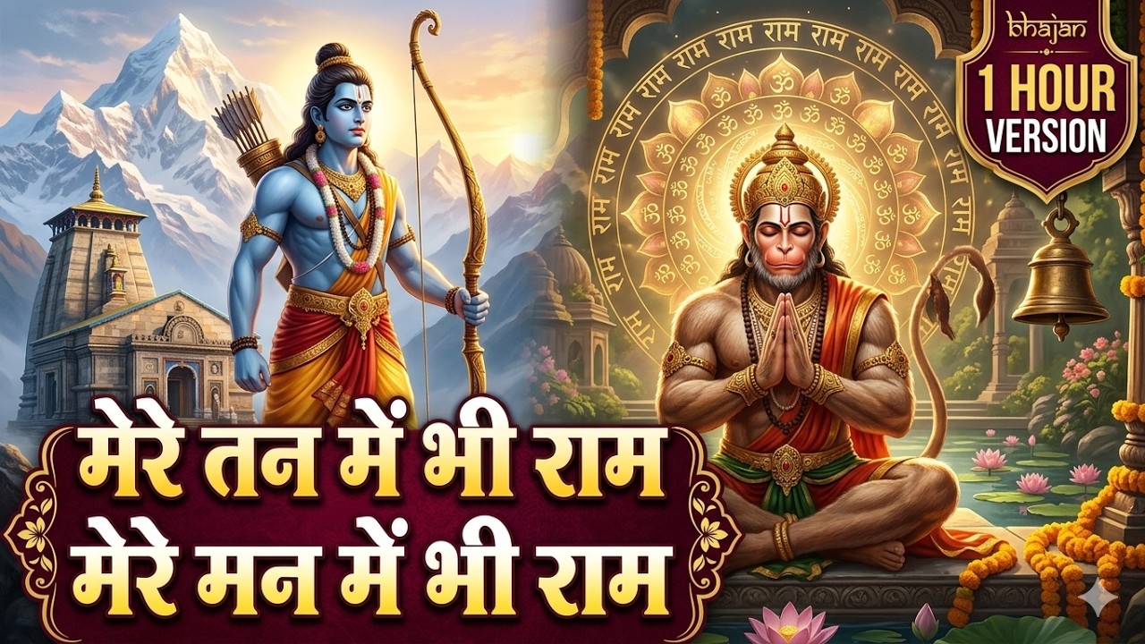 1 Hour Nonstop मेरे तन में भी राम मेरे मन में भी राम | Ram Naam Jap | Powerful Ram Bhajan