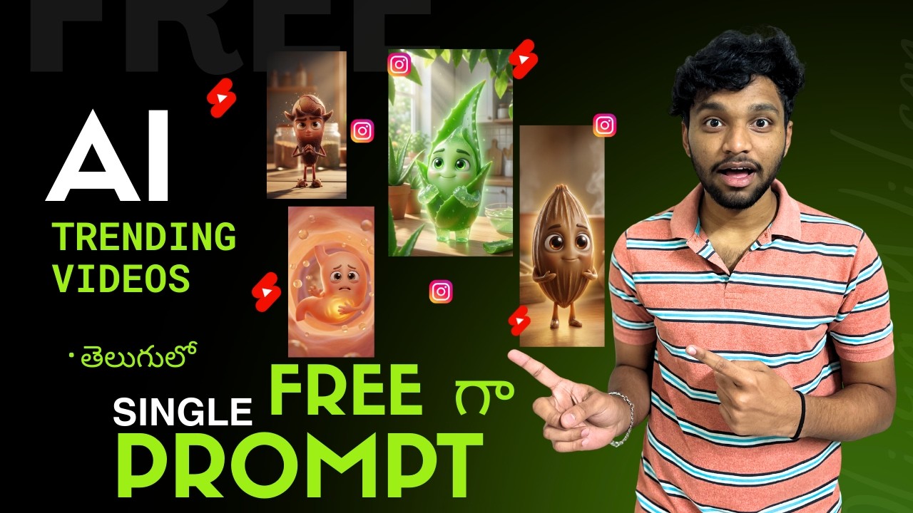 AI Health Videos Ela Cheyali | Complete Free Telugu lo | Single Prompt tho 5 Minutes