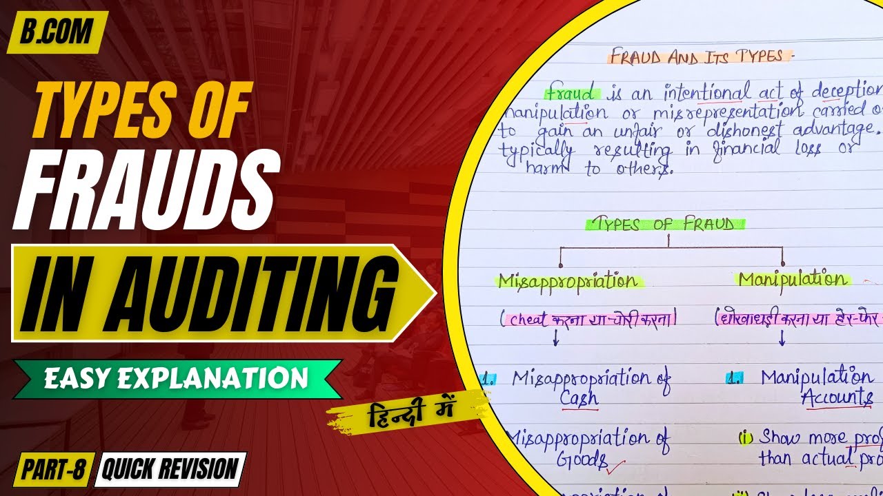 Types of Frauds in Auditing | Quick Revision | In Hindi | Part - 8