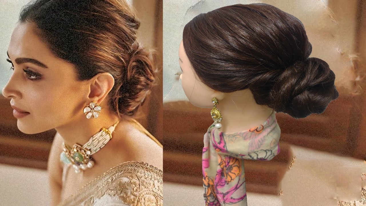 Deepika Padukone Bun Hairstyle Tutorial | Deepika Padukone Hairstyle Bun