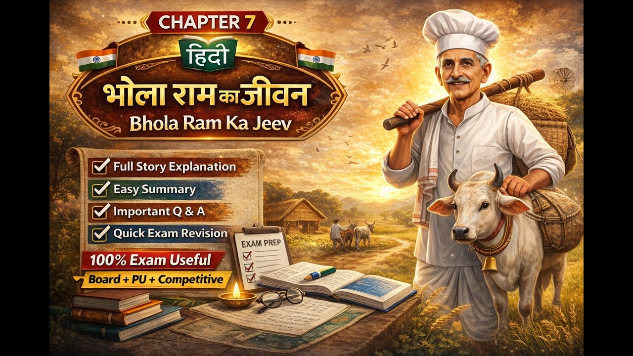 Chapter 7- summary for Bhola Ram ka jeev |भोलाराम का जीव| 2nd puc board exam 