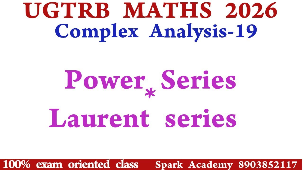 UGTRB MATHS 2026 #ugtrbmaths #laurentseries #trbmaths #niyamanathervu #mathspyqs #niyamanathervu
