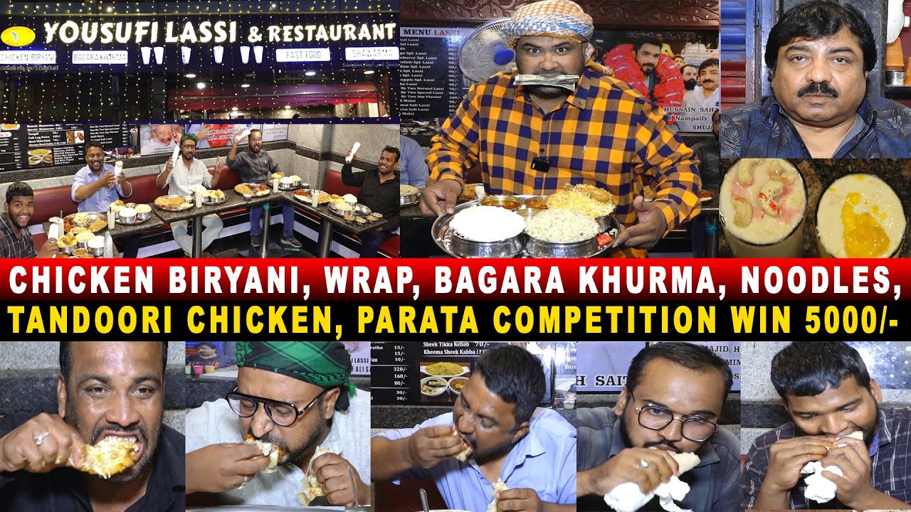 Chicken Biryani, Wrap, Bagara Khorma, Noodles, Chicken Machoriya+Parata Lassi Competition @ Yousufi
