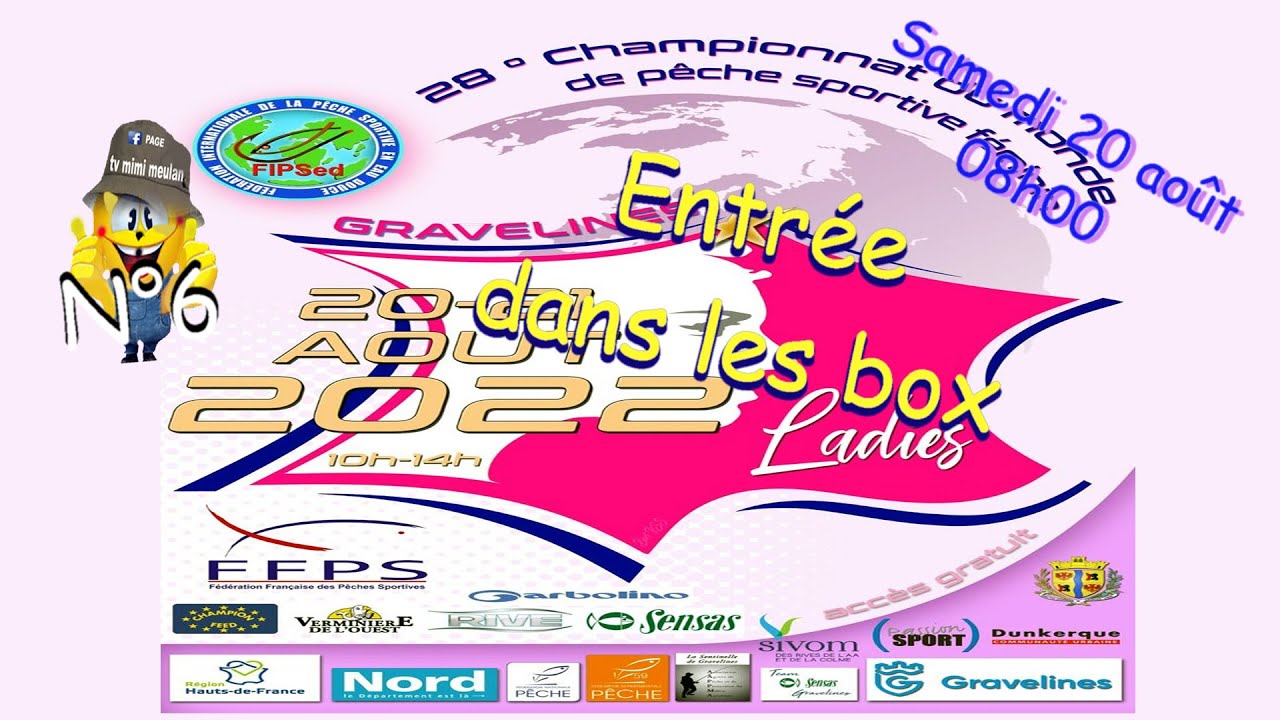 N° 6  Entrée dans les box du  28ème championnat du monde féminin de pêche au coup Gravelines