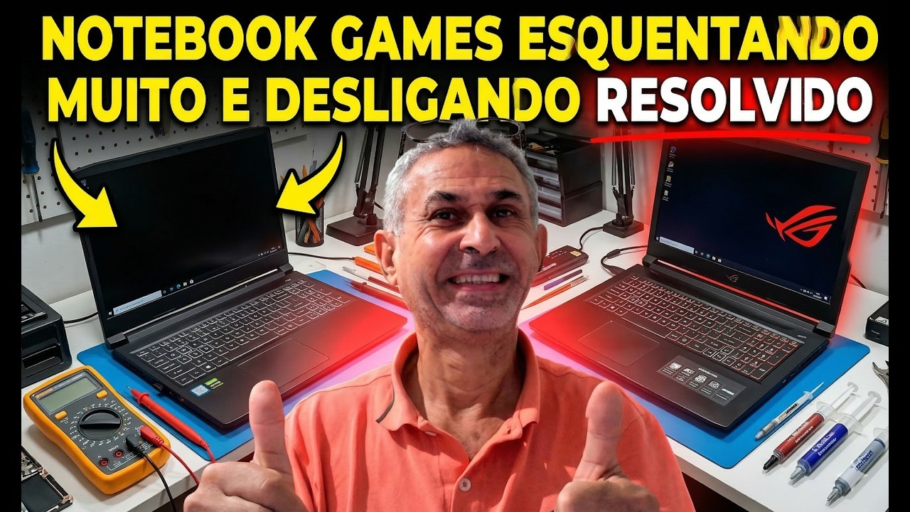 NOTEBOOK  GAME ,  ESQUENTANDO E DESLIGANDO , DESMONTANDO  FAZENDO LIMPEZA E UPGRADE