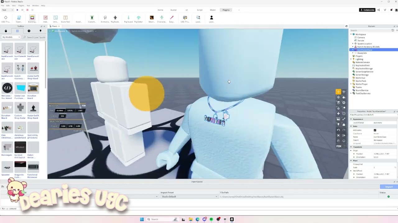 HOW TO UPLOAD UGC NECKLACE ON ROBLOX STUDIO!
