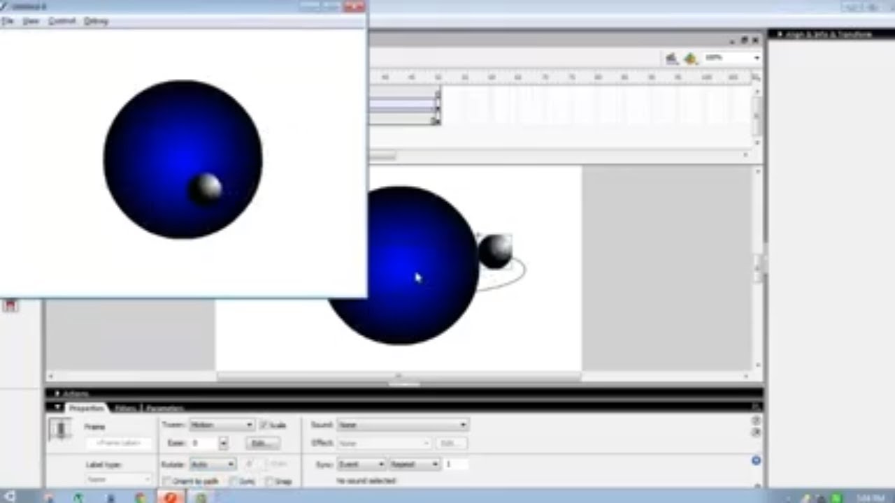 How to make a rotating moon on a planet animation (using Macromedia)