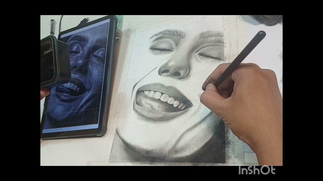 Charcoal Magic: Creating Life-Like Portraits from Scratch #charcoalart #trending #fun #hyper-realism